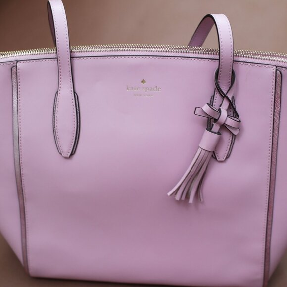 Cute Kate Lavender Lilac Leather Tote Bag - Picture 5 of 10